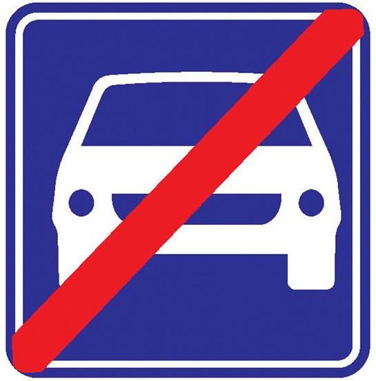 Motorlu Taşıt Yolu Sonu Levhası İşareti