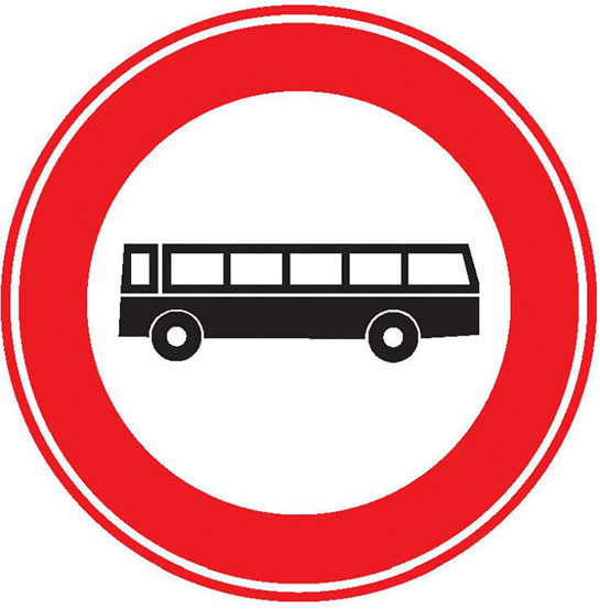 Otobüs Giremez Levhası İşareti