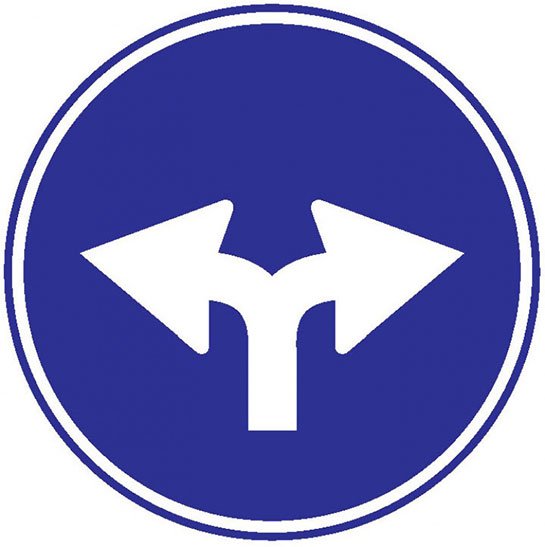 Sağa ve Sola Mecburi Yön Levhası İşareti