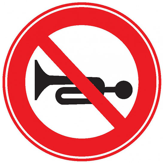 Sesli İkaz Cihazlarının Kullanımı Yasaktır Levhası