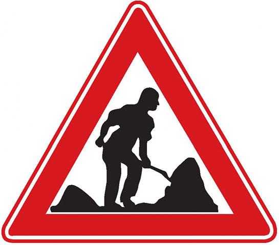 Yolda Çalışma Levhası İşareti